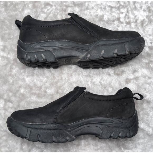 Roper Performance Black Leather Slip On Work Safety Shoes Mens Size 9 - Picture 4 of 16